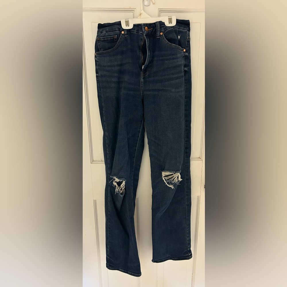 Express Dark Blue Straight Leg Jeans